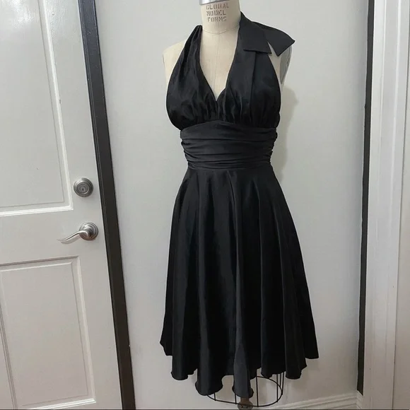 boutique | Dresses | Halter Satin Black Circle Midi Dress For Party Cocktail Event Size S | Poshmark boutique | Dresses | Halter Satin Black Circle Midi Dress For Party Cocktail Event Size S | Poshmark